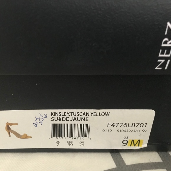 Naturalizer Kinsley Heeled Sandals in Tuscan Yellow Suede - Picture 10 of 10